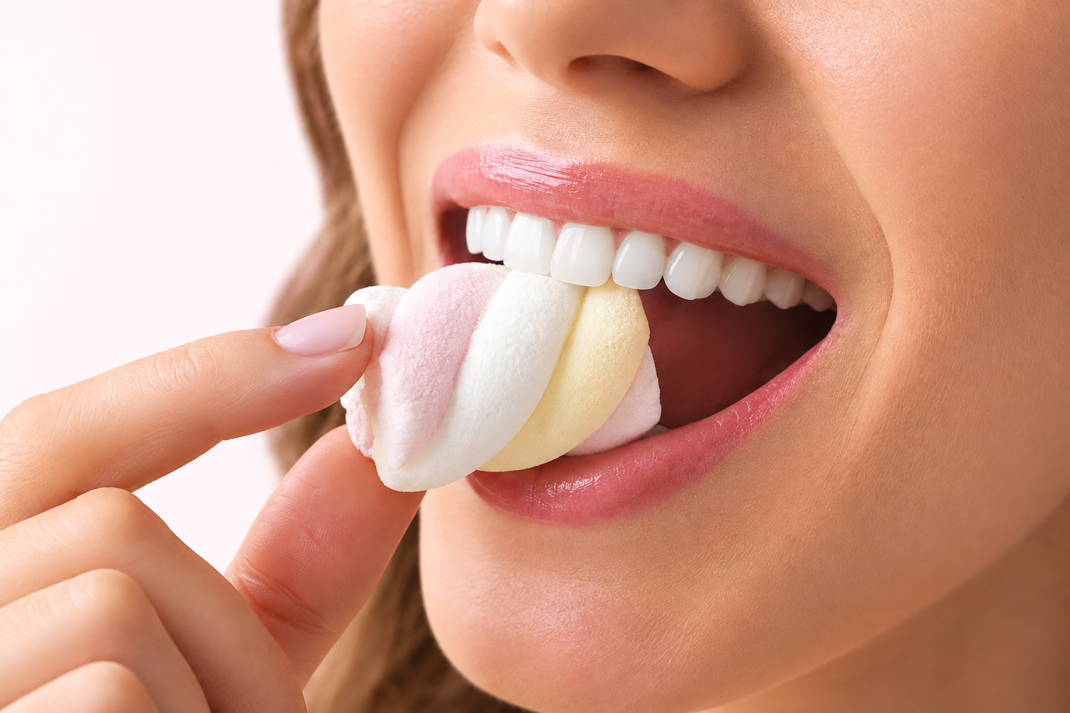 persona che mangia il marshmallow, tra i cibi dannosi per i denti